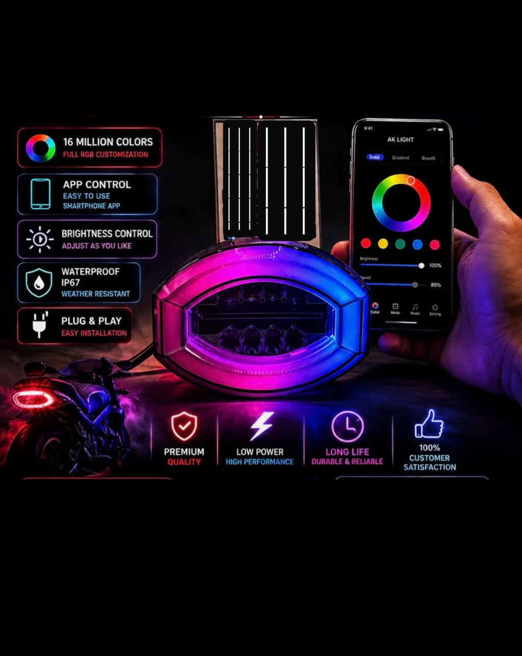 Moon RGB LED Back Light for Honda 125
