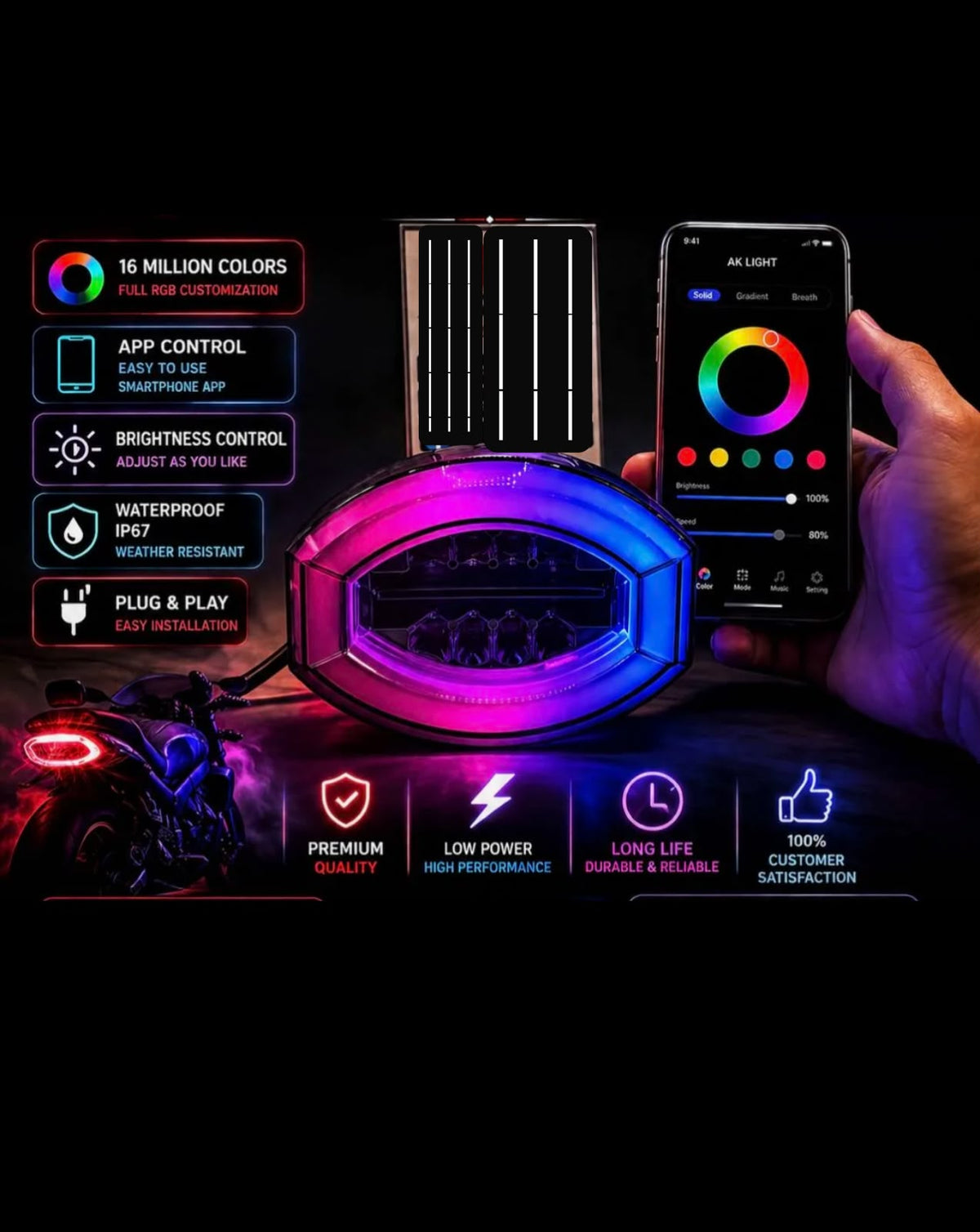 Moon RGB LED Back Light for Honda 125